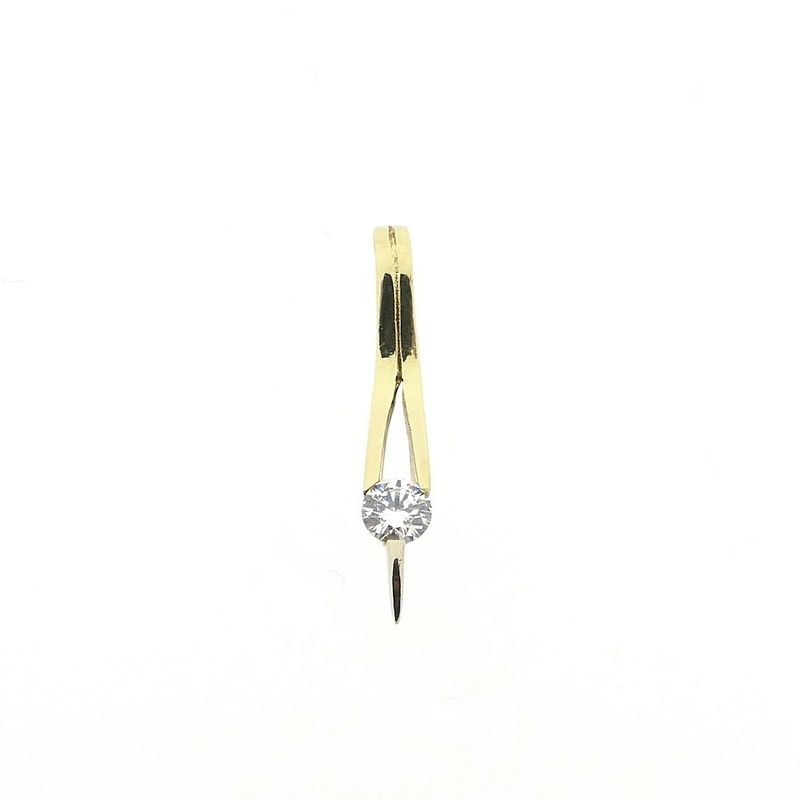 Image 1 of Two-tone gold pendant with zirconia