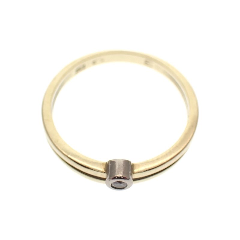 Image 6 of Vintage gold solitaire ring with diamond; 0.03 ct.