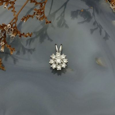 Image 2 of White gold minimalist pendant with diamond | 0.34 ct.