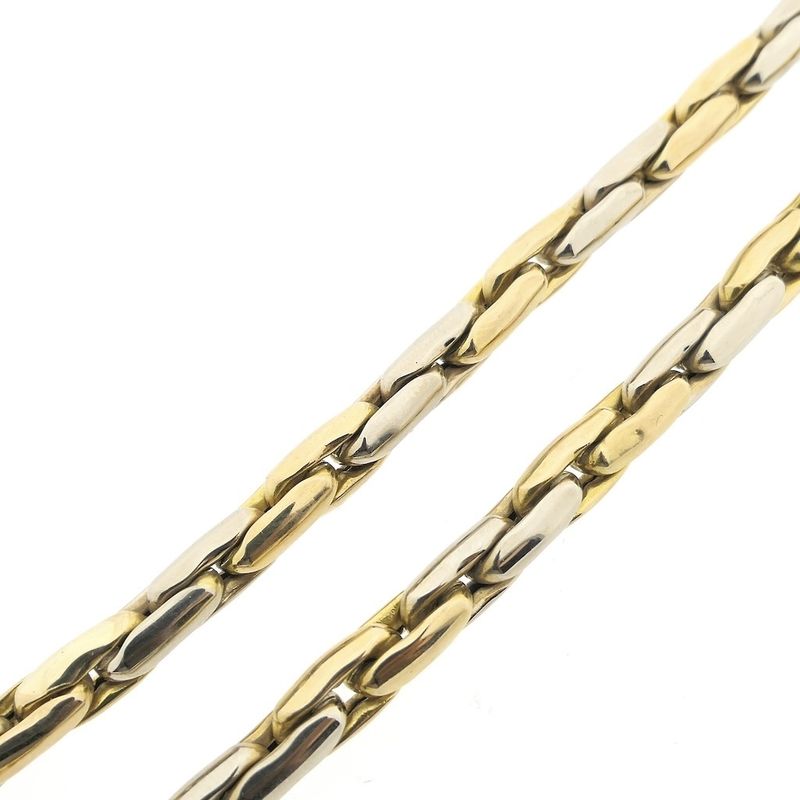 Image 8 of Two-tone gold cardan link necklace