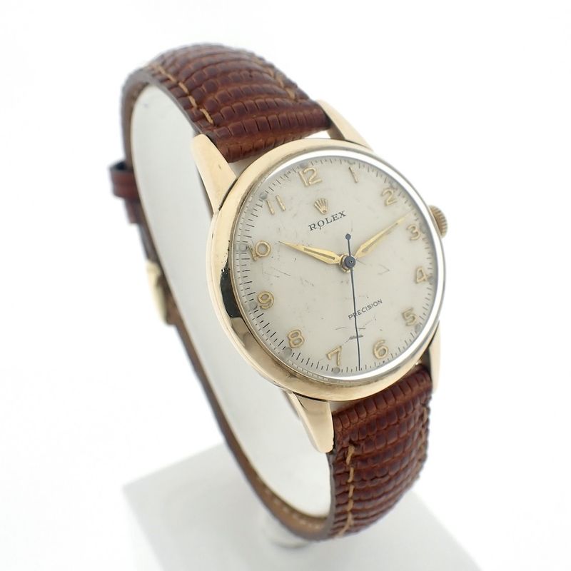 Image 3 of Rolex Precision; 9k gold vintage watch