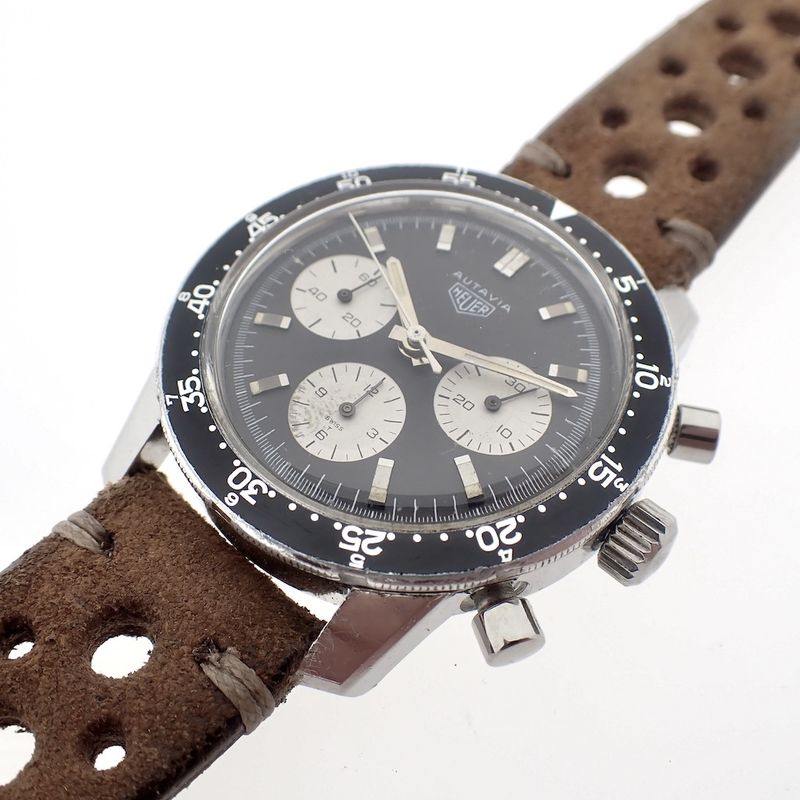 Image 5 of Heuer Autavia 2446C; Vintage chronograph men's watch