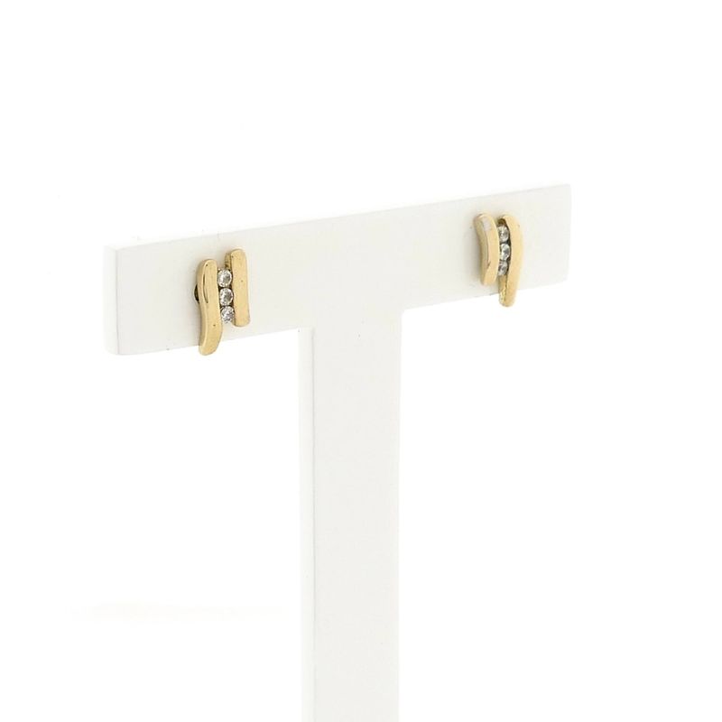 Image 3 of Earrings with Zirconia; 8 Karat