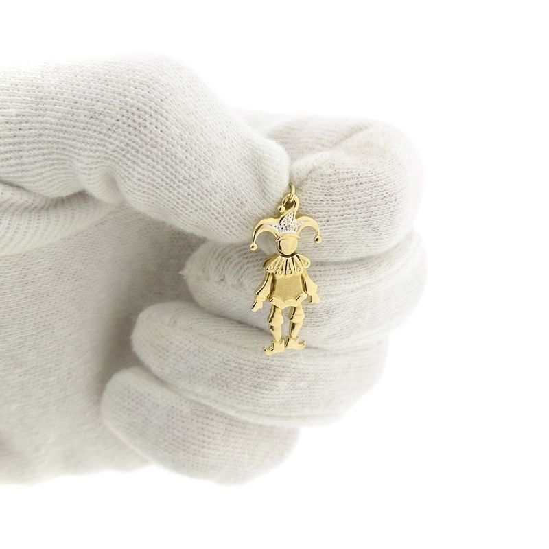 Image 10 of Gold harlequin pendant with diamond | 0.005 ct.