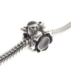 Image 2 of Pandora charm; Silver; Silver Flower Charm with moonstones