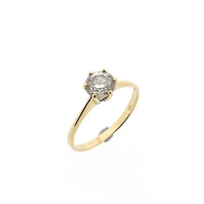 Image 1 of Gold Solitaire Ring with Zirconia