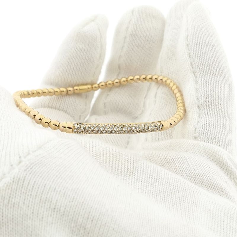 Image 6 of 18 ct. Rose gold stretch bracelet with diamond; approx. 0.40 ct. | Al Coro