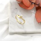 Image 2 of Gold solitaire ring with diamond | 0.02 ct.