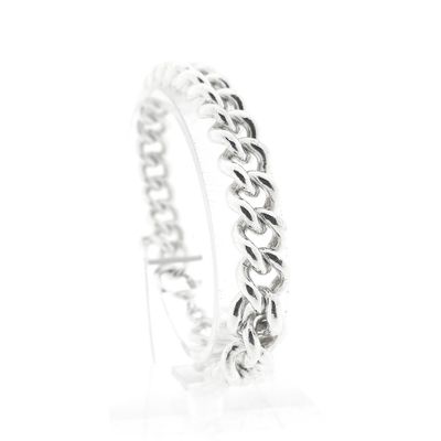 Image 1 of Solid silver gourmet link bracelet.