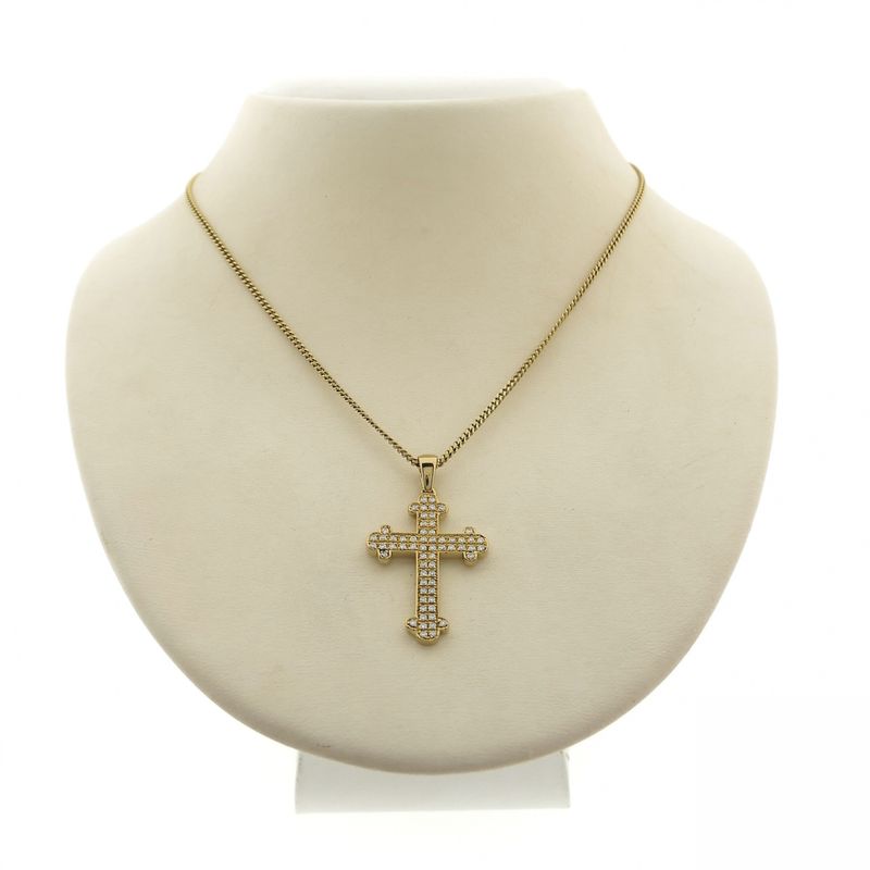 Image 6 of Gold pendant of a cross with diamond; 0.31 ct.