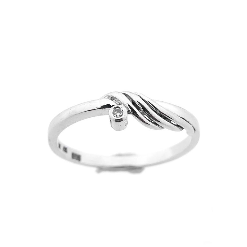 Image 3 of White gold ring with diamond 0.01 ct.