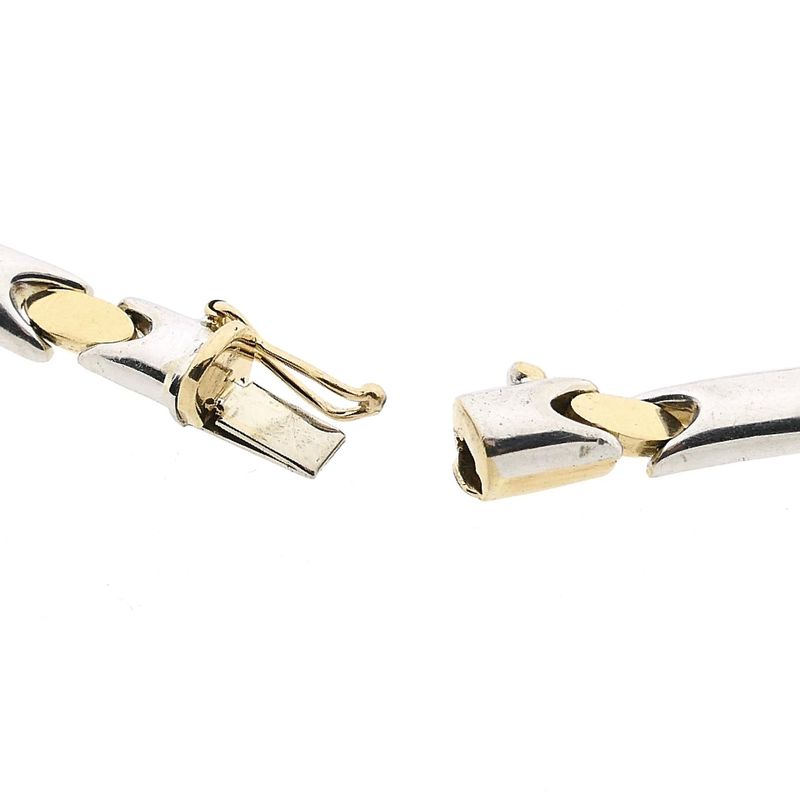Image 6 of Bicolor gold fantasy link necklace; 14 karat; 44 cm