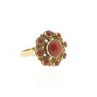 Image 3 of Gold entourage ring with red coral