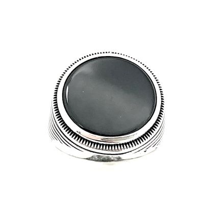 Image 2 of Silver signet ring with onyx stone