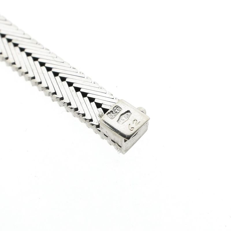 Image 6 of 18K white gold link bracelet with diamond; 0.55 ct. | 18.5 cm