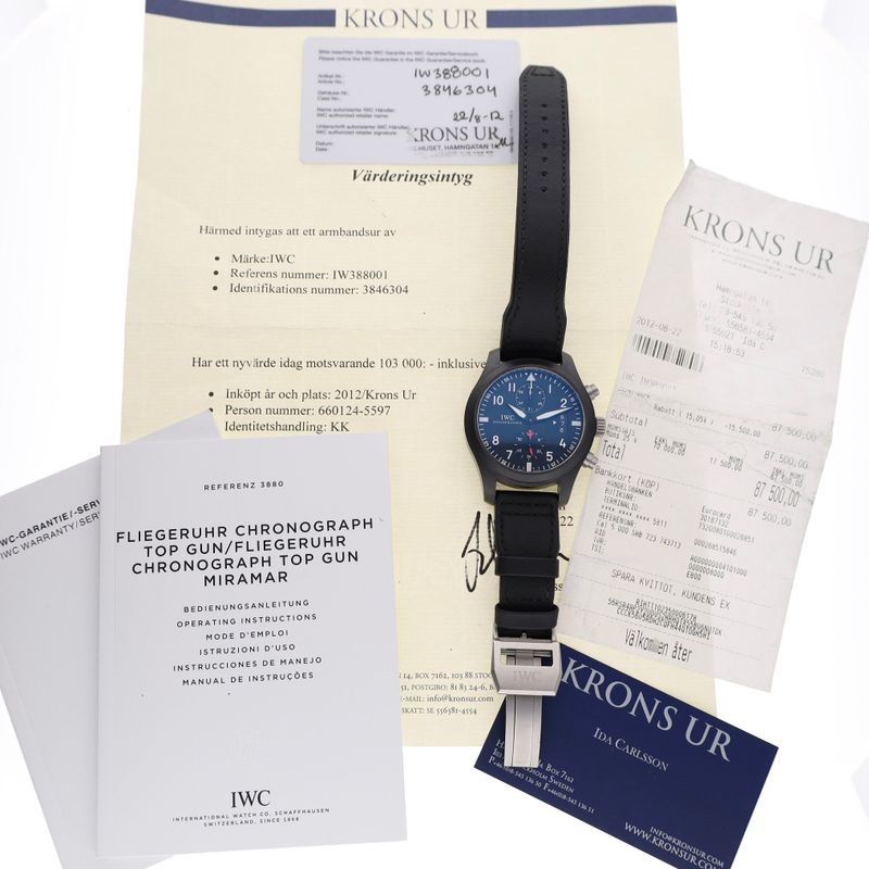 Image 11 of IWC Pilot's Watch 'Top-Gun' Chronograph IW388001; Automatic Men's Watch