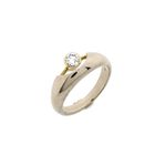 Image 1 of Bicolor Gold Solitaire Ring with Diamond; 14K; Size 17.5
