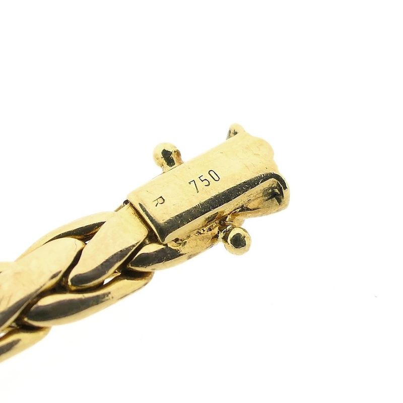 Image 7 of Gold foxtail link necklace with diamonds; 0.52 ct.