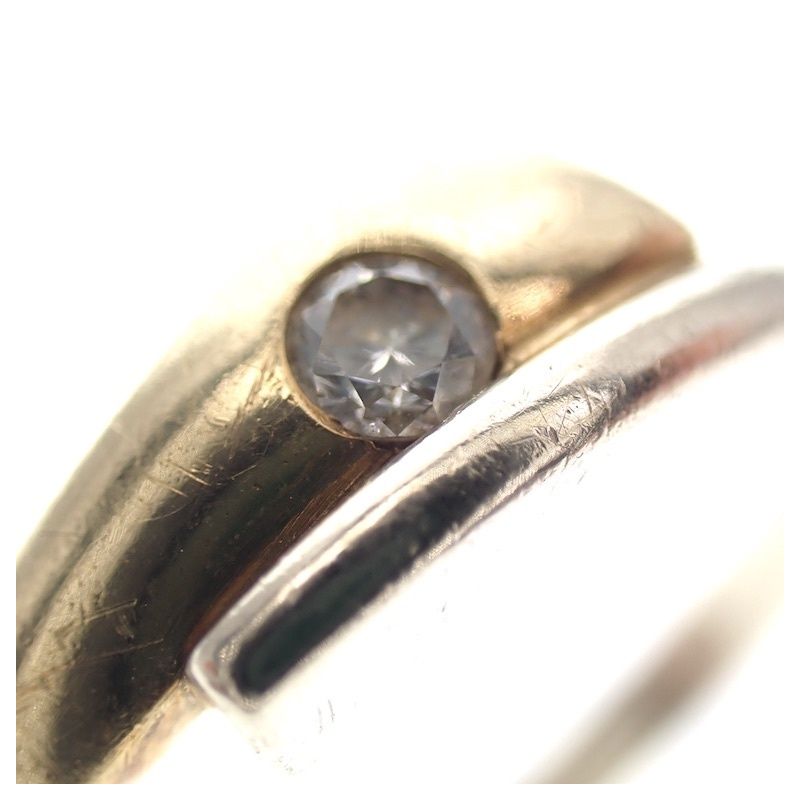 Image 4 of Two-tone gold solitaire ring with diamond
