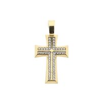 Gold Cross Pendant with Zirconia