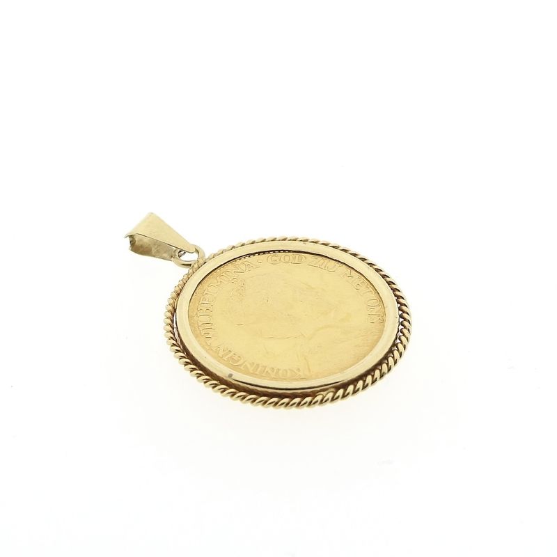 Image 3 of Gold pendant of 10 guilder coin Queen Wilhelmina 1912