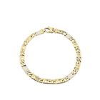 Image 3 of Two-tone gold figaro link bracelet