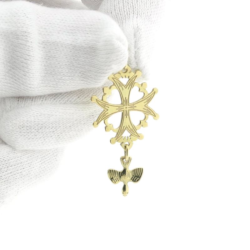 Image 11 of Gold pendant of a Huguenot cross