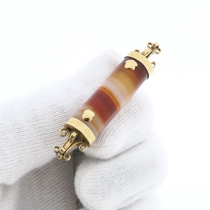 Image 11 of 14 Karat Gold Brooch with Bandagate