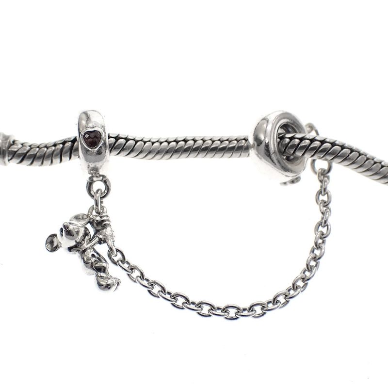 Image 3 of Pandora safety chain; Silver; Climbing Mickey Mouse