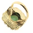 Image 3 of Gold Victorian ring with jade and rose-cut diamonds; approx. 0.32 ct.