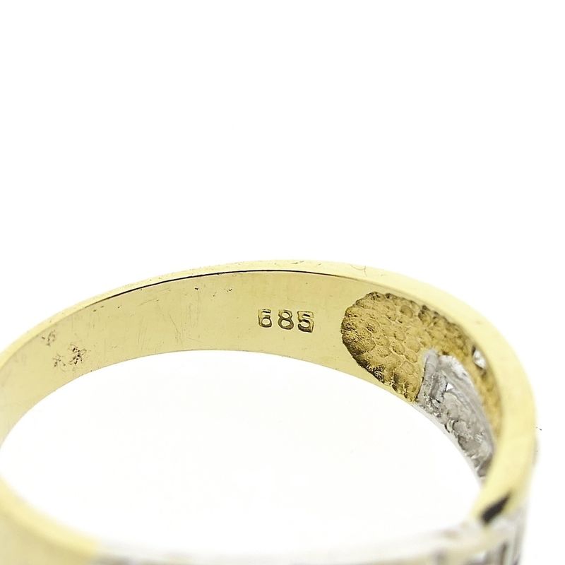 Image 6 of Two-tone gold ring with a meander pattern and zirconia