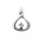 Image 1 of White gold minimalist pendant with diamond; 0.015 ct.