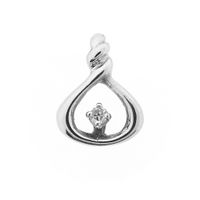 White gold minimalist pendant with diamond; 0.015 ct.