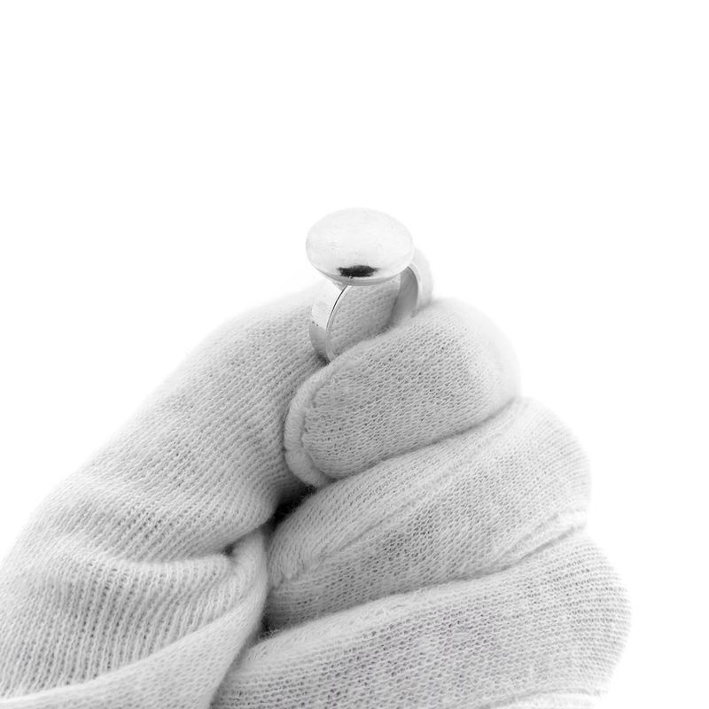 Image 9 of Silver ring with round button