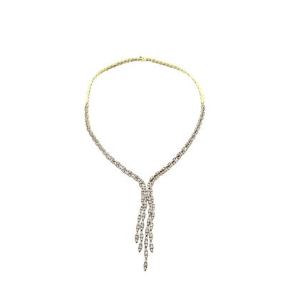 Gold necklace with diamonds; 8.13 ct. Image 2 of Gold necklace with diamonds; 8.13 ct.