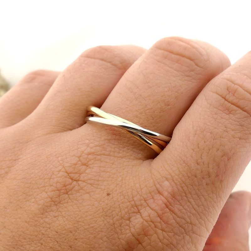 Image 4 of Tricolor Gold Trinity Ring