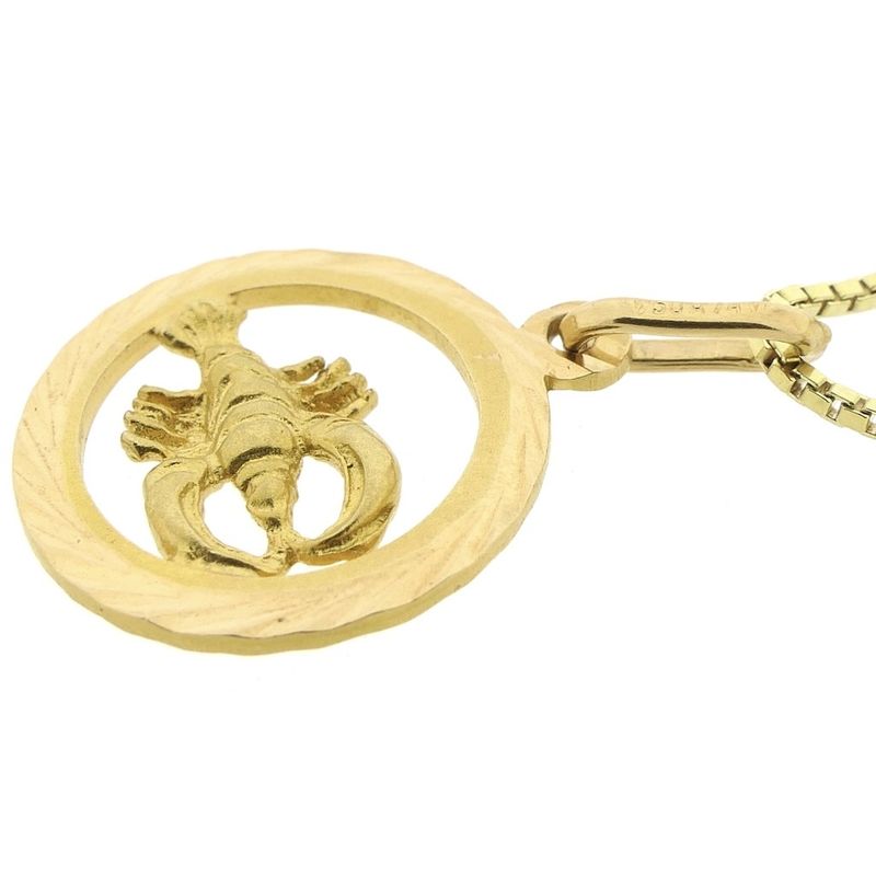 Image 6 of Gold zodiac sign pendant; Cancer