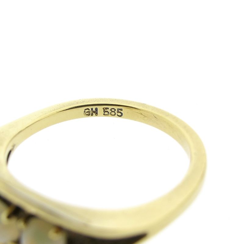 Image 6 of Gold ring with white opal