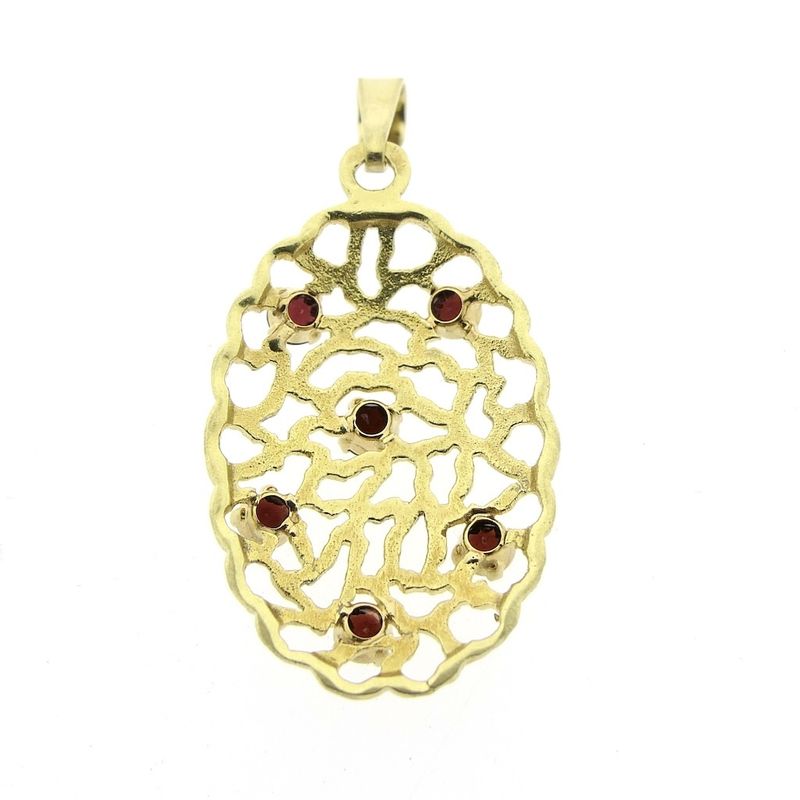 Image 6 of Vintage gold pendant with garnet