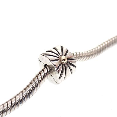 Image 2 of Pandora clip charm; Silver with gold; Sunburst