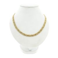 Gold panther link necklace