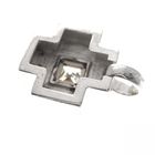 Image 3 of Silver bicolor matte pendant with zirconia