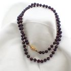 Image 7 of Antique garnet bead necklace with gold clasp