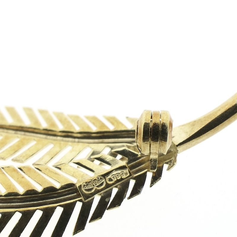 Image 8 of Vintage gold feather brooch