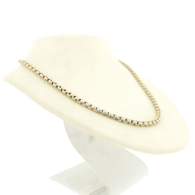 Image 3 of Two-tone gold anchor link necklace | 45.5 cm