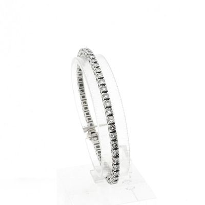 Image 1 of White Gold Tennis Bracelet with Diamonds; 3.64 ct.