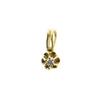 Gold minimalist pendant with diamond; 0.015 ct.
