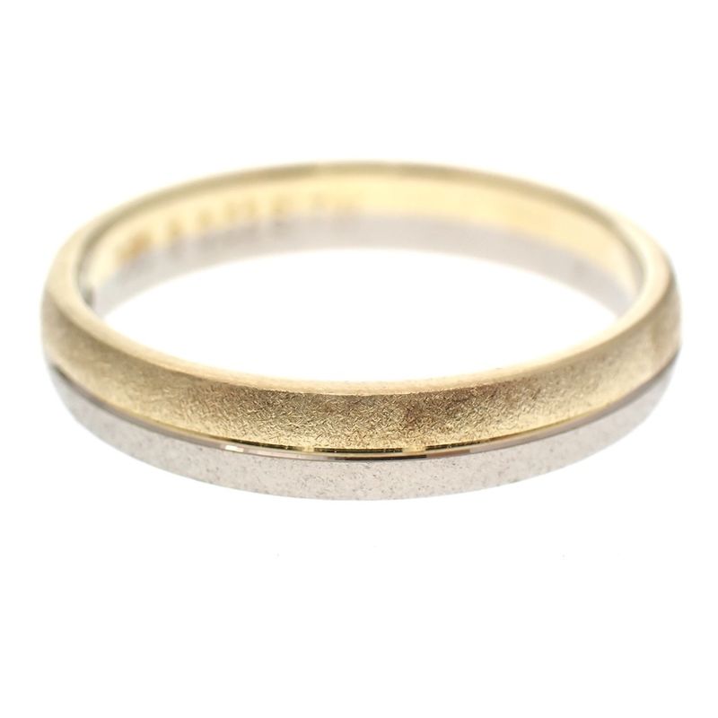 Image 4 of Matted bicolor gold ring with 0.02 ct diamond.