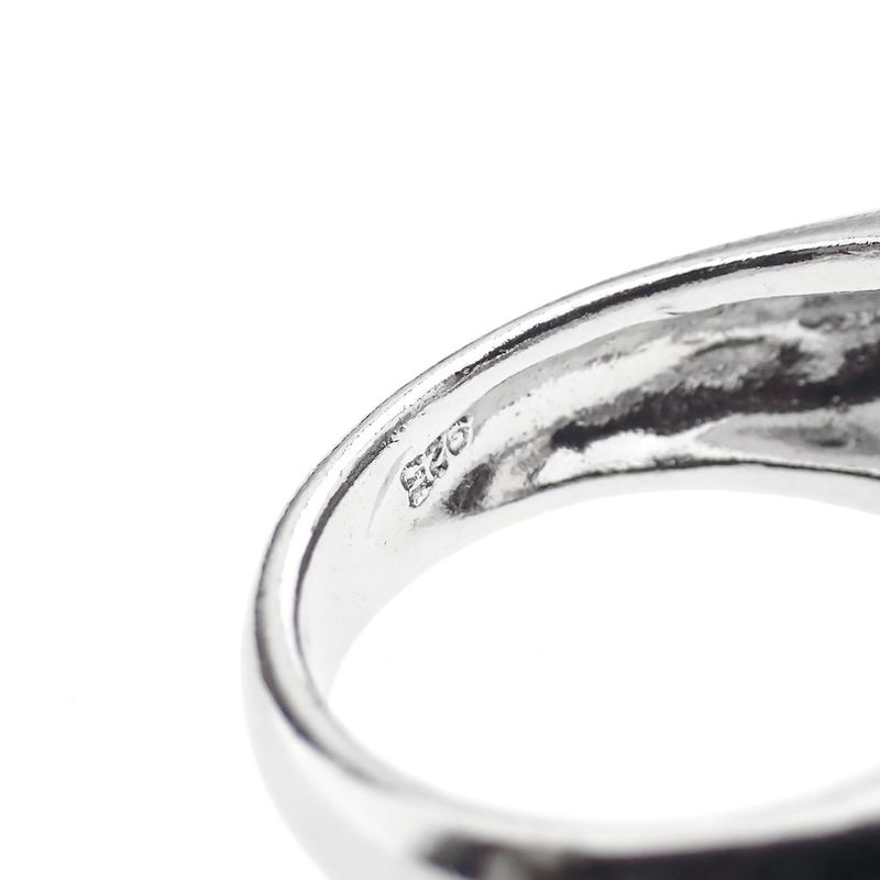 Image 7 of Silver ring with a cluster of gemstones