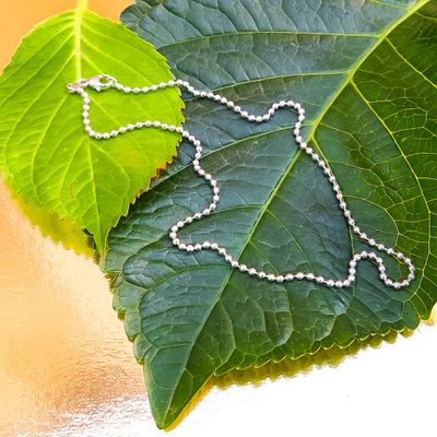 Image 2 of White gold ball link chain